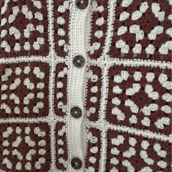 *NWOT Marine Layer Brown Cream Archive Cora Ruffle Crochet Tank Top – Sz S - Picture 11 of 13